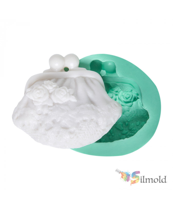 Lace-embroidered Rosy Wallet Silicone Mold 