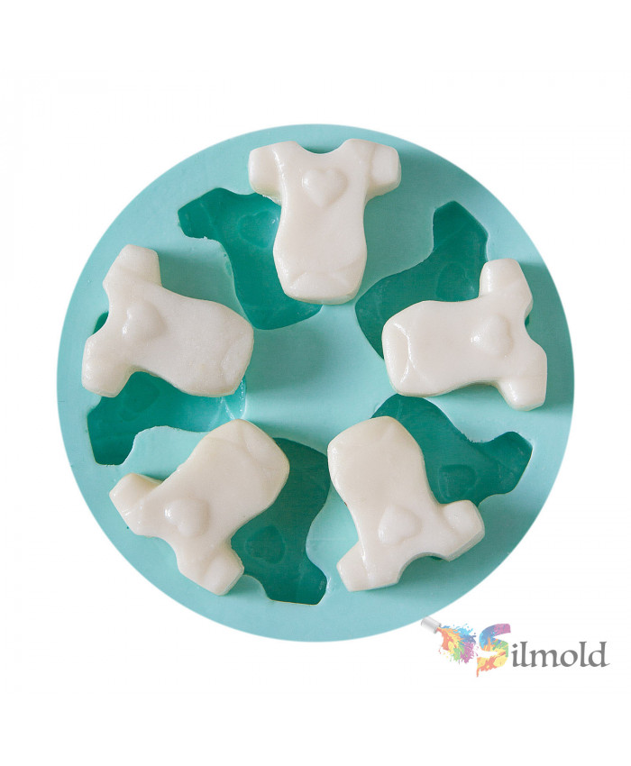 6 pieces of Snapsuit with Heart Silicone Mold
