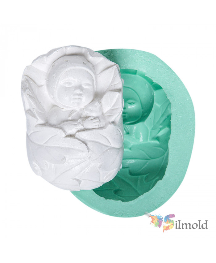Baby Wrapped in a Leaf Silicone Mold
