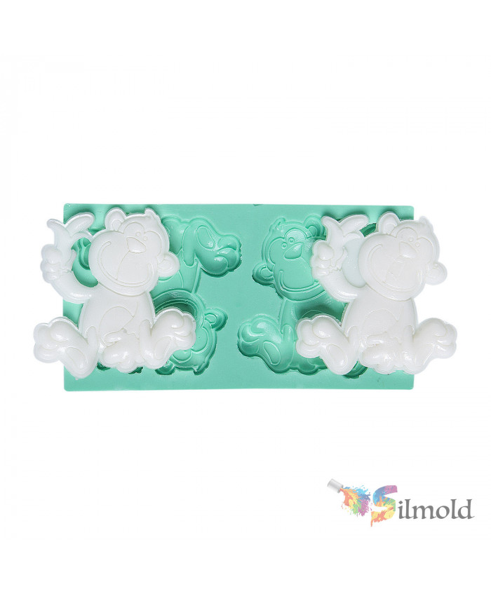 Monkey Holding a Banana Silicone Mold